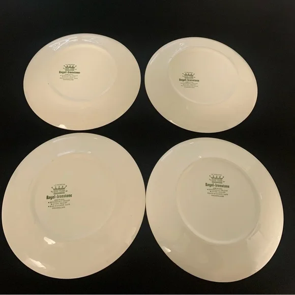 VTG MCM Elegant Black and White, China Dinner Plates LA MANCHA. Set of 4. - Picture 4 of 11